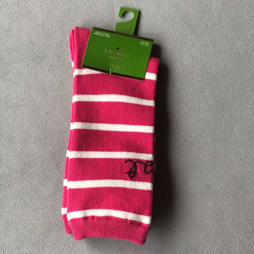 Kate Spade ~ Pink Sailing Stripe Crew Socks ~ C’est La Vie ~ Brand New!